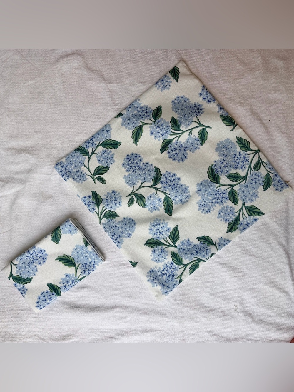 Dafena 18x18 Blue Floral Throw Pillow Covers - Picture 4 of 5